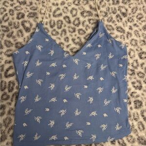 Gaze Blue Sleeveless Crop Camisole